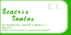 beatrix komlos business card